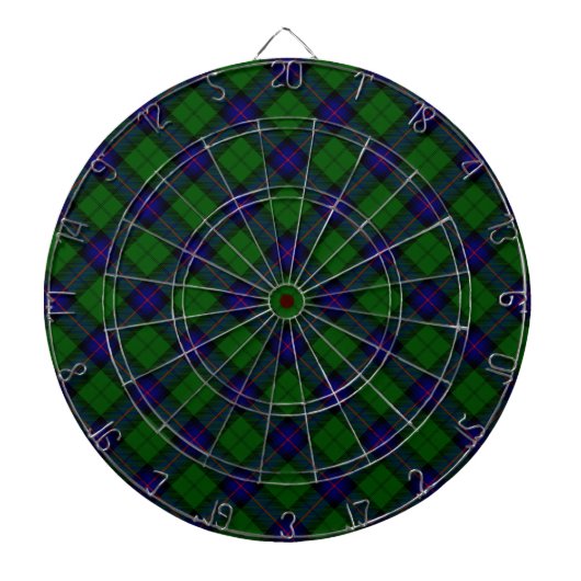 Armstrong Tartan blau und grün kariert Dartscheibe (vorne)