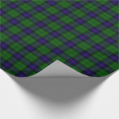 Armstrong Tartan blau und grün kariert Geschenkpapier (Ecke)