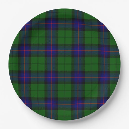 Armstrong Tartan blau und grün kariert Pappteller (Vorderseite)