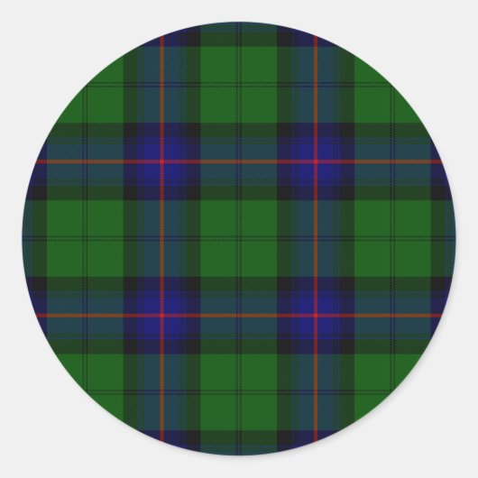 Armstrong Tartan blau und grün kariert Runder Aufkleber (Vorderseite)