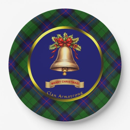 Armstrong Tartan Personalisiert Weihnachten Pappteller (Vorderseite)