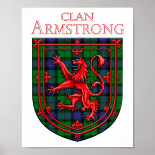 Armstrong Tartan Scottish Kariert Lion Rampant Poster
