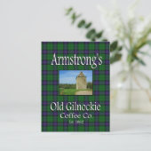 Armstrongs Old Gilnockie Coffee Co. Postkarte (Stehend Vorderseite)