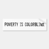 "Armut ist farbenblinder" Autoaufkleber (Vorne)