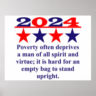 Armut macht oft einen Mann aus - politisches Zitat Poster