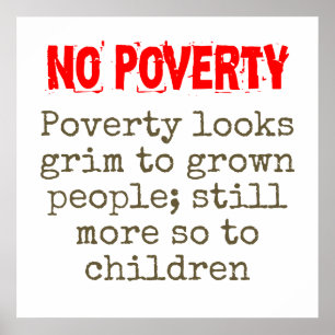 Armut sieht für die erwachsenen Menschen düster au Poster