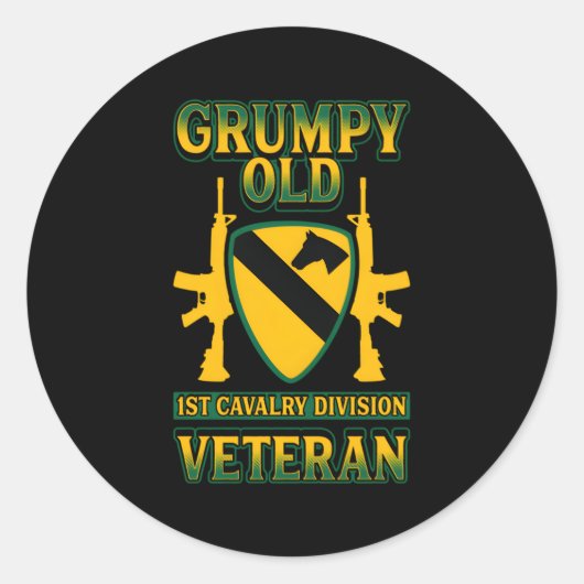 Army1St. Kavallerie Division Amerikas erstes Team Runder Aufkleber (Vorderseite)