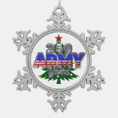 ARMY 250 YEARS SCHNEEFLOCKEN Zinn-Ornament (Vorderseite)