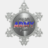 ARMY 250 YEARS SCHNEEFLOCKEN Zinn-Ornament (Vorderseite)
