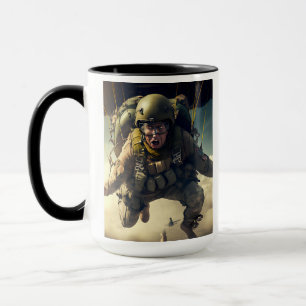 ARMY 82. Im Flugzeug Fallschirmjäger Tasse