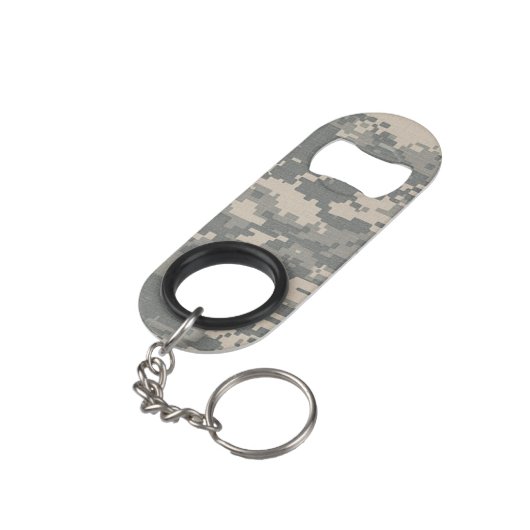 ARMY ACU Camo Mini Bottle Cap Opener Keychain Schlüsselanhänger Flaschenöffner (Rückseite Schrägansicht)