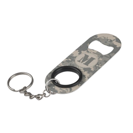 ARMY ACU Camo Mini Bottle Cap Opener Keychain Schlüsselanhänger Flaschenöffner (Vorderseite Schrägansicht)