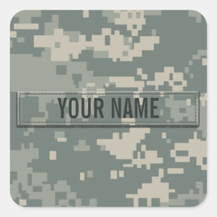 Army ACU Camouflage individuell anpassbar Quadratischer Aufkleber