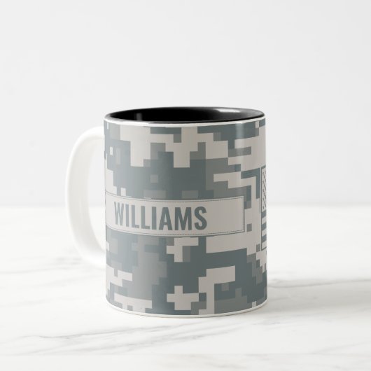 Army ACU Camouflage individuell anpassbar Zweifarbige Tasse (Vorderseite Links)
