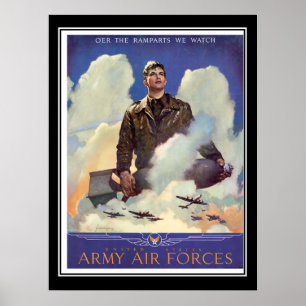 Army Air Force Werbeplakat im Vintage-Stil Poster