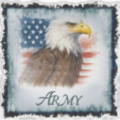 Army American Flag & Eagle Aufkleber (Vorderseite)