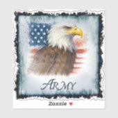 Army American Flag & Eagle Aufkleber (Blatt)