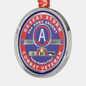Army ARCENT Desert Storm Veteran Ornament Aus Metall (Links)