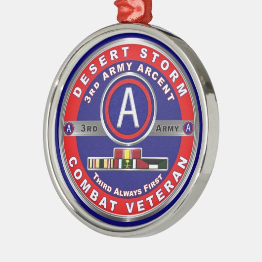 Army ARCENT Desert Storm Veteran Ornament Aus Metall (Links)