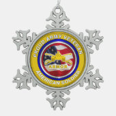 Army Armor Veteran Weihnachten Schneeflocken Zinn-Ornament (Vorderseite)