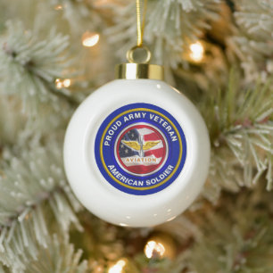 Army Aviation Veteran Weihnachten Keramik Kugel-Ornament