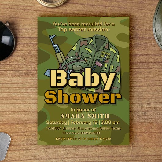 Army Baby Shower Einladung