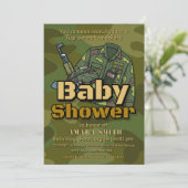 Army Baby Shower Einladung (Stehend Vorderseite)