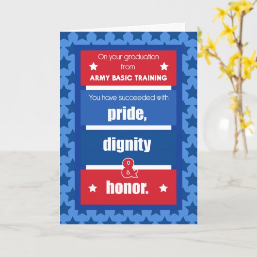 Army Basic Training Abschluss Glückwunsch Rot Karte (Gelbe Blume)