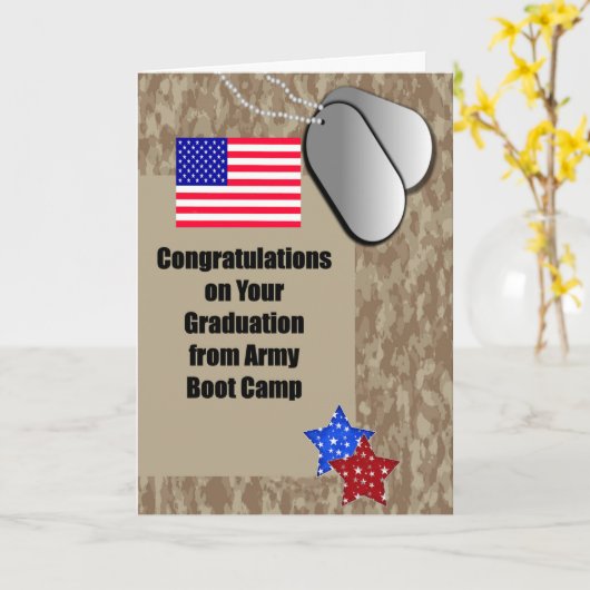 Army Boot Camp Abschluss Glückwunschkarte Karte (Gelbe Blume)