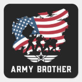 Army Brother Quadratischer Aufkleber (Vorderseite)