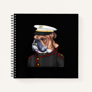 Army Bulldog Militärische bewaffnete Hunde Vater M Notizblock