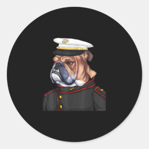 Army Bulldog Militärische bewaffnete Hunde Vater M Runder Aufkleber