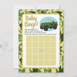 Army Camouflage Baby Shower Bingo Game Einladung