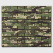 Army Camouflage Brick Wall Wrapping Paper Geschenkpapier (Flach)