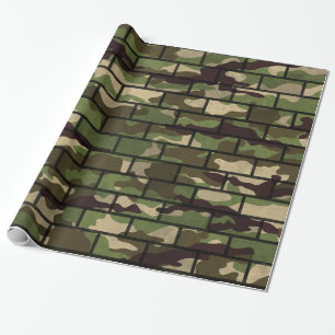 Army Camouflage Brick Wall Wrapping Paper Geschenkpapier