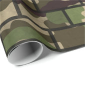 Army Camouflage Brick Wall Wrapping Paper Geschenkpapier (Rolleneckpunkt)