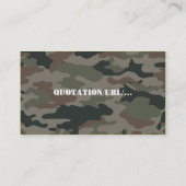 Army Camouflage Green Brown Soldier Visitenkarte (Rückseite)