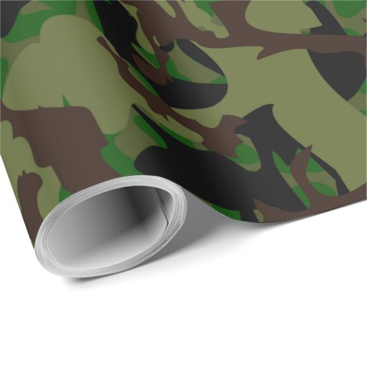 Army Camouflage Pattern Geschenkpapier (Rolleneckpunkt)
