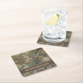 Army Camouflage Wood Texture Camouflage Green Man  Rechteckiger Pappuntersetzer (Vor Ort)