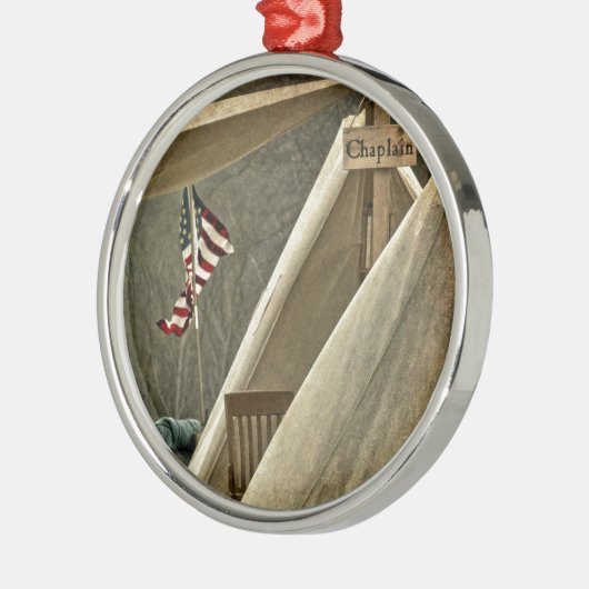 Army Chaplain Silbernes Ornament (Links)