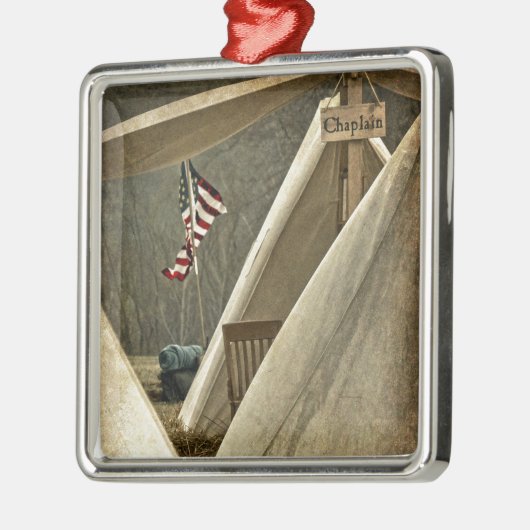 Army Chaplain Silbernes Ornament (Links)