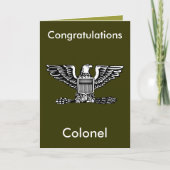 Army Colonel Retirement Card Karte (Vorderseite)