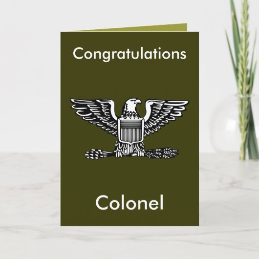 Army Colonel Retirement Card Karte (Vorderseite)