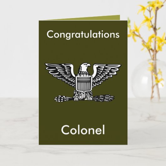 Army Colonel Retirement Card Karte (Gelbe Blume)