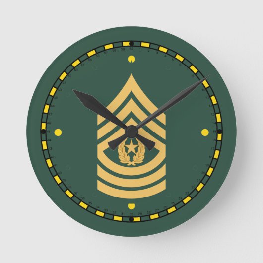 Army Command Sergeant Major Clock Runde Wanduhr (Vorderseite)