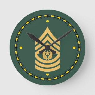 Army Command Sergeant Major Clock Runde Wanduhr