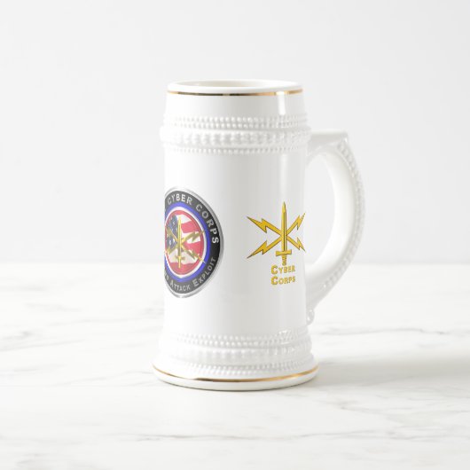 Army Cyber Corps Veteran Bierglas (VorderseiteRechts)