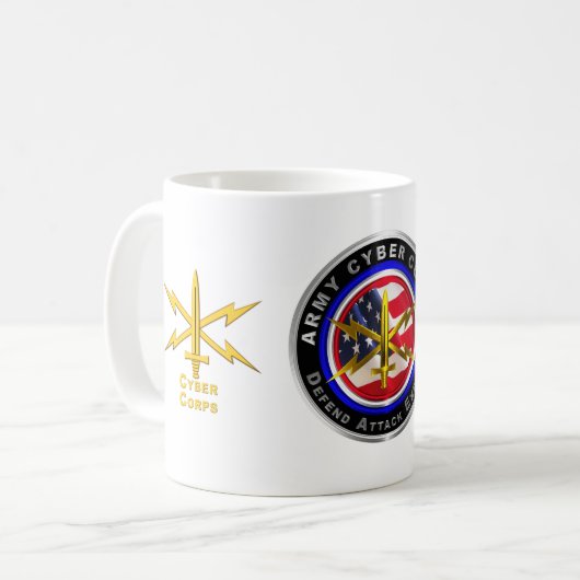Army Cyber Corps Veteran Kaffeetasse (Vorderseite Links)