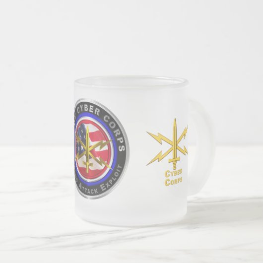 Army Cyber Corps Veteran Mattglastasse (VorderseiteRechts)