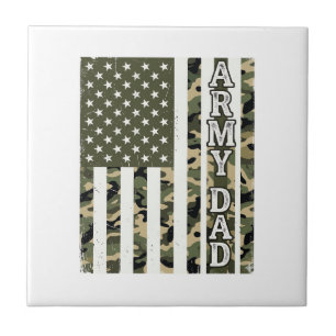 Army Dad Camo Amerikanische Flagge Vintage-Shirt D Fliese